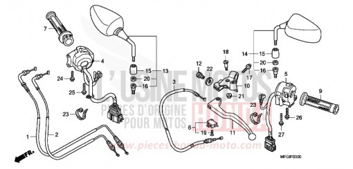 HANDLE LEVER/SWITCH/CABLE CB600FAA de 2010
